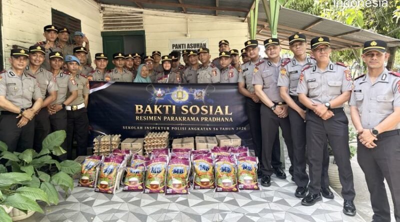 Siswa SIP Angkatan 56 Resimen Parakrama Pradhana asal pengiriman Polda Aceh menggelar kegiatan bakti sosial di Yayasan Penyantun Islam, Kota Banda Aceh, Kamis, 30 Juli 2026. (Foto: Ist)