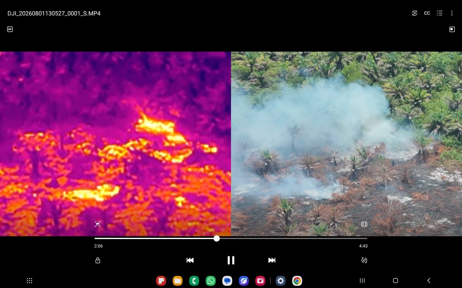 Hasil visual pemantauan drone termal di wilayah Cot Seumereung-Lapang, Aceh Barat (Foto: Dok. BPBD Aceh Barat)