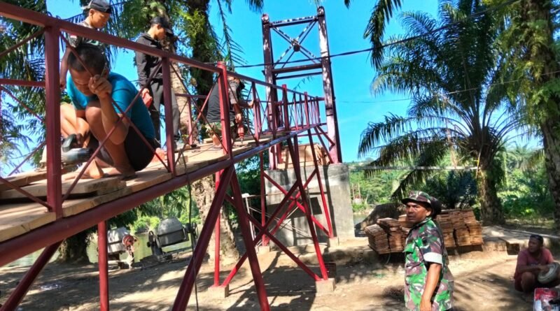 Jembatan Gantung Serasah di Aceh Singkil Capai 46,05 Persen